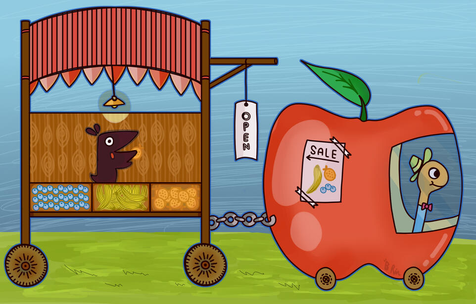 [Busytown] Worm selling fruits (Y-2026)