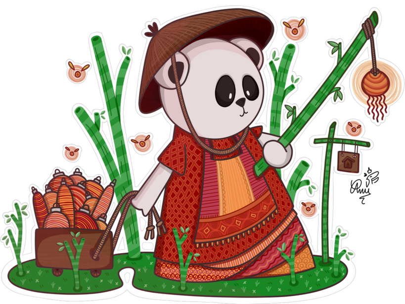[Commission] Lantern-Seller Panda (Y-2022)